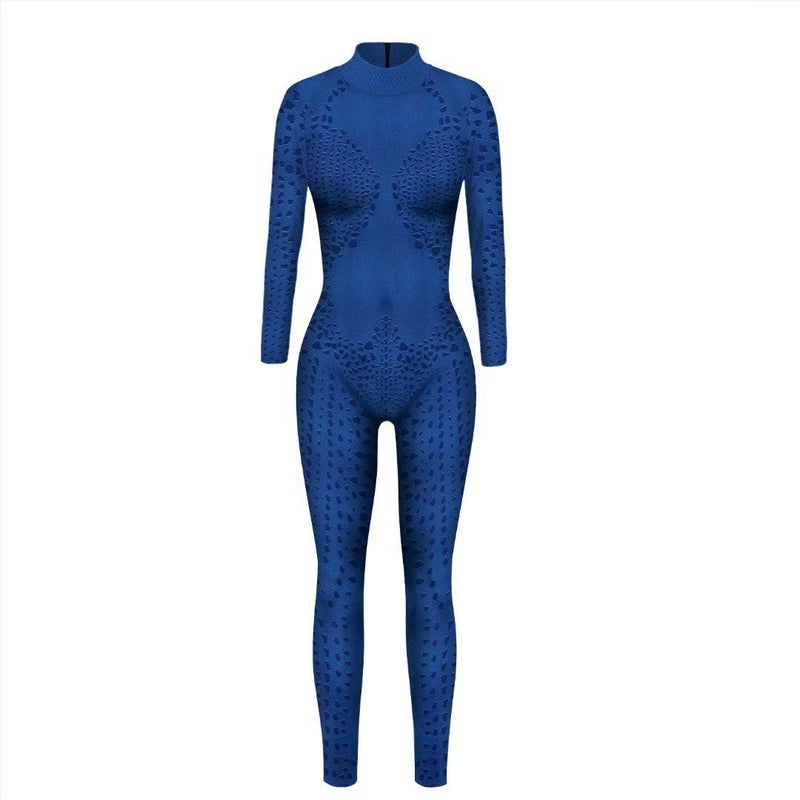 Szytypyl Mystique Costume for Women Halloween Cosplay Bodysuits 3D Style Jumpsuit Sexy Romper - Image 3